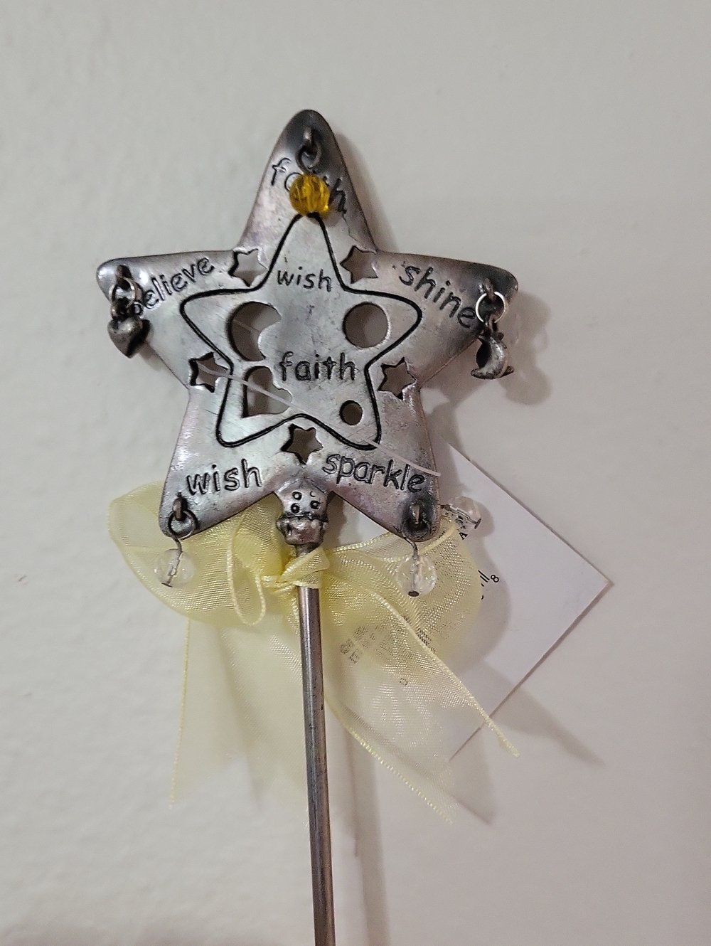 GANZ Metal Star Wishing Wand with Yellow Bow